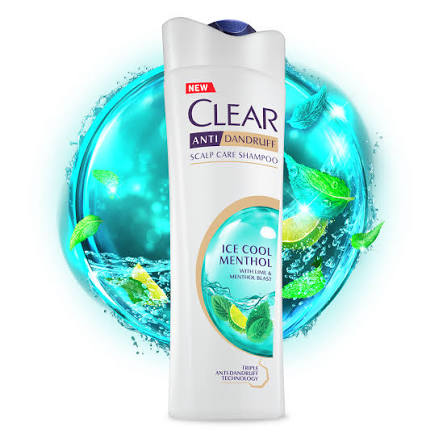 សាប៊ូកក់សក់ Clear សម្រាប់ស្ត្រី ក្លិនត្រជាក់ Menthol Ice Cool ចំណុះ 300ml